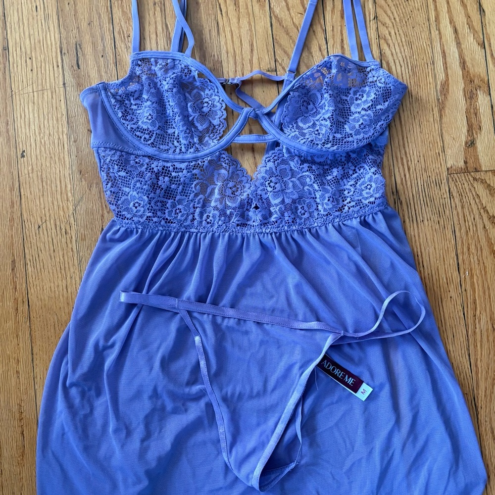 Purple Lace Lingerie Set